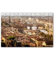 Cakapuzzle İtalya Şehir Köprüler ve Nehir Manzarası Puzzle Yapboz MDF (Ahşap) (1000 Parça)