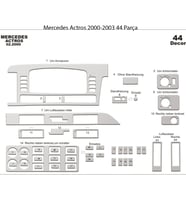 Meriç® Mercedes Actros Ön Torpido Kaplama Maun 44 Parça 2000-2003 (Alüminyum)