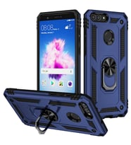 Huawei P Smart Kılıf Yüzüklü Standli Tank Kapak (Lacivert)