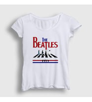 Presmono Kadın Sarı Walk V2 The Beatles T-Shirt 294353tt (Beyaz)