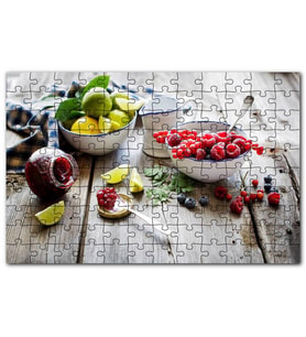 Cakapuzzle Kasede Ahududu Kızılcık Limon Reçel Kavanozu Puzzle Yapboz MDF(Ahşap) (1000 Parça)