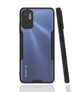 Xiaomi Redmi Note 10 5G Kılıf kamera Korumalı Arkası Şeffaf Silikon (Siyah)