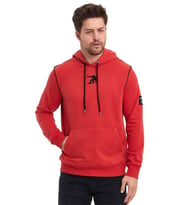 Snowboard Nakış Logo Baskılı Gri Sweatshirt (Açık Kırmızı)