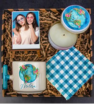eJOYA Kişiye Özel Latte Kupa & Mum & Fotoğraflık & Bardak Altlığı Hediye Kutusu 112812 (Turkuaz)