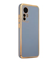 Xiaomi Mi 12T Kılıf Kenarları Gold Kamera Korumalı Renkli Pastel Silikon Siyah BARK (Mavi)