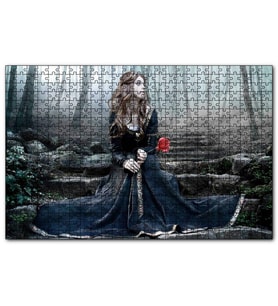 Cakapuzzle Ormanda Hüzünlü Güzel Kadın  Puzzle Yapboz MDF (Ahşap) (500 Parça)