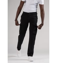FBI Jeans Mevsimlik Kanvas Kumaş Regular Fit Boru Paça Kargo Pantolon (Siyah)