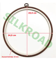 Nurge No:5 Yuvarlak Plastik Pano Kasnağı - 24.5cm - 10mm NO:230-5 (Kahverengi)