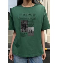 Unisex The 1997 Travel Baskılı T-shirt (Yeşil)