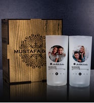 eJOYA Kişiye Özel Kutusunda 2'li Rakı Bardağı Hediye Seti  107163 (Bordo)
