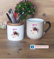 İsme Özel Doğum Günü Hediyesi Kalemlik, Kupa Bardak T Kişiye Özel Hediye (Model 2)