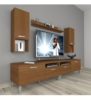 Decoraktiv Eko 5220da Mdf Krom Ayaklı Tv Ünitesi Tv Sehpası (Ceviz)