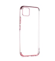 Realme C11 Kılıf Zore Dört Köşeli Lazer Silikon Kılıf (Rose)