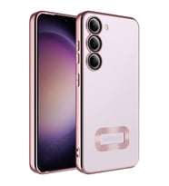 Galaxy S23 Kılıf Kamera Korumalı Logo Gösteren Zore Omega Kılıf (Rose)