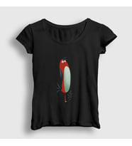 Presmono Kadın Beyaz Cool Bird Kuş T-Shirt 290787tt (Siyah)