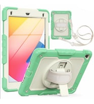 Apple iPad 6. Nesil 9.7" Kılıf Renkli Strap Zırh Case 2018 A1893 A1954 (Yeşil)