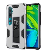 Xiaomi Mi Note 10 Lite Kılıf Metal Standlı Manyetikli Ultra Kor. (Gri)