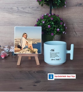 Ablaya Hediye Fotoğraflı Dekoratif Taş, Kupa Bardak Beyaz Hediye (Model 12)