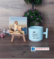 Ablaya Hediye Fotoğraflı Dekoratif Taş, Kupa Bardak Beyaz Hediye (Model 12)