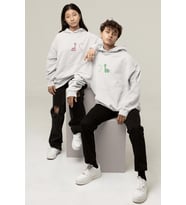 Kalpli Dinazorlar Sevgili/Çift/Arkadaşlık 2'li Kapşonlu Sweatshirt Seti (Beyaz)