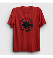 Presmono Unisex Sarı Logo V3 Red Hot Chili Peppers T-Shirt 107909tt (Kırmızı)