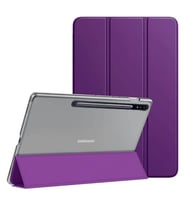 Samsung Galaxy Tab S7 FE LTE T730 T735 T737 Kılıf PU Deri Smart Standlı Case (Mor)