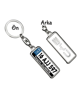 Kişiye Özel BYD Logo Tema Plaka Anahtarlık (Gümüş)