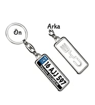 Kişiye Özel BYD Logo Tema Plaka Anahtarlık (Gümüş)