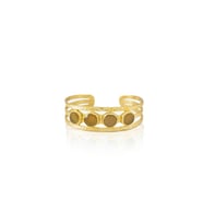Kadir Jewellery 22 Ayar Altın Kaplama El İşçiliği Zirkon Taşlı Kadın Kaburga Bilezik (Sarı)