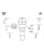 Meriç® Nissan Almera Ön Torpido Kaplama Maun 15 Parça 2003-2008 (Alüminyum)