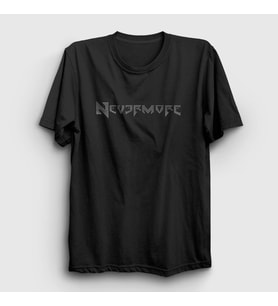Presmono Unisex Beyaz Logo Nevermore T-Shirt 167823tt (Siyah)