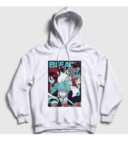 Presmono Unisex Beyaz Poster Anime Bleach Kapüşonlu Sweatshirt 128220tt (Beyaz)