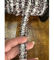 EN 1 CM TRİKO PÜSKÜLLÜ RENKLİ ŞERİT DİKİŞ AKSESUAR (1 METRE) (Siyah)
