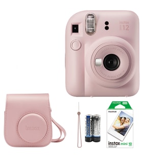 Fujifilm İnstax Mini 12 Fotoğraf Makinesi+Askı+pil +10'lu film+Çanta (Pembe)