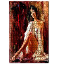 Cakapuzzle Beyaz Elbiseli Çingene Kızı Puzzle Yapboz MDF (Ahşap) (1000 Parça)