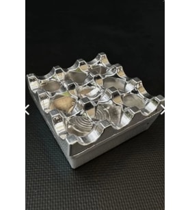 Izgaralı Döküm Küllük Kapaklı Kül Tablası Delikli Metal Kare Küllük (Krom)