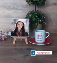 Rehber Öğretmeni Fotoğraflı Dekoratif Taş, Ahşap Altlıklı Türk Kahvesi Fincanı Hediye (Model 3)
