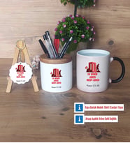 Asker Hediyesi Hediye Sepeti Kalemlik, Kupa Bardak Sihirli, Ahşap Anahtarlık Hediye (Model 1)