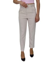 Kadın Kemerli Bilek Pantolon BGL-ST03690 (Bej)