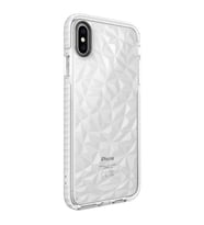 iPhone XS Max 6.5 Kılıf Buzz Köşeleri Airbagli Prizmatik Tasarım (Beyaz)