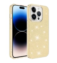 Apple iPhone 14 Pro Max Kılıf Zore Shining Simli Silikon Kılıf (Gold)
