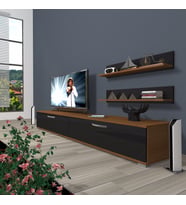 Decoraktiv Eko 4 Slm Std Tv Ünitesi Tv Sehpası (Siyah - Ceviz)