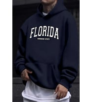 Florida Baskılı Oversize Sweatshirt (Lacivert)