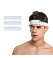 Spor Saç Bandı Sporcu 3lü Erkek Kafa Bandı Headband Tenis Gym Ter Bantı Spor Fitness Saç Bantları Yoga Crossfit Bisiklet Koşu Yürüyüş Erkekler İçin Süper Penye Esnek Canlı Likralı İddia Geniş Alın Bandı (Beyaz)