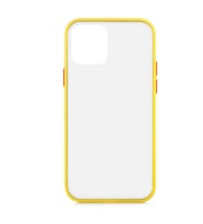 iPhone 12 Mini Kılıf Mat Yüzey Renkli Kenar Silikon (Sarı)