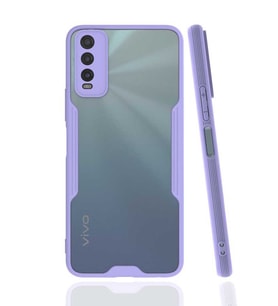Vivo Y20S Kılıf Zore Parfe Kenarları Pastel Renk Silikon Kılıf (Mor)
