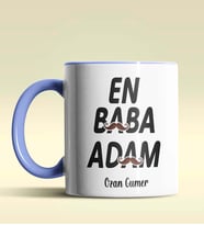 Kişiye Özel En Baba Adam Tasarımlı Siyah Kupa Bardak (Mavi)