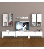 Decoraktiv Eko 8DA Mdf Gold Tv Ünitesi Tv Sehpası (Beyaz)
