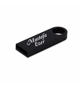 Kişiye Özel Anahtarlık Zincirli Hediyelik Kutulu Usb Flash Bellek 32 Gb (Siyah)