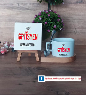 Optisyen Dekoratif Taş, Kupa Bardak Kırmızı Hediye (Model 7)